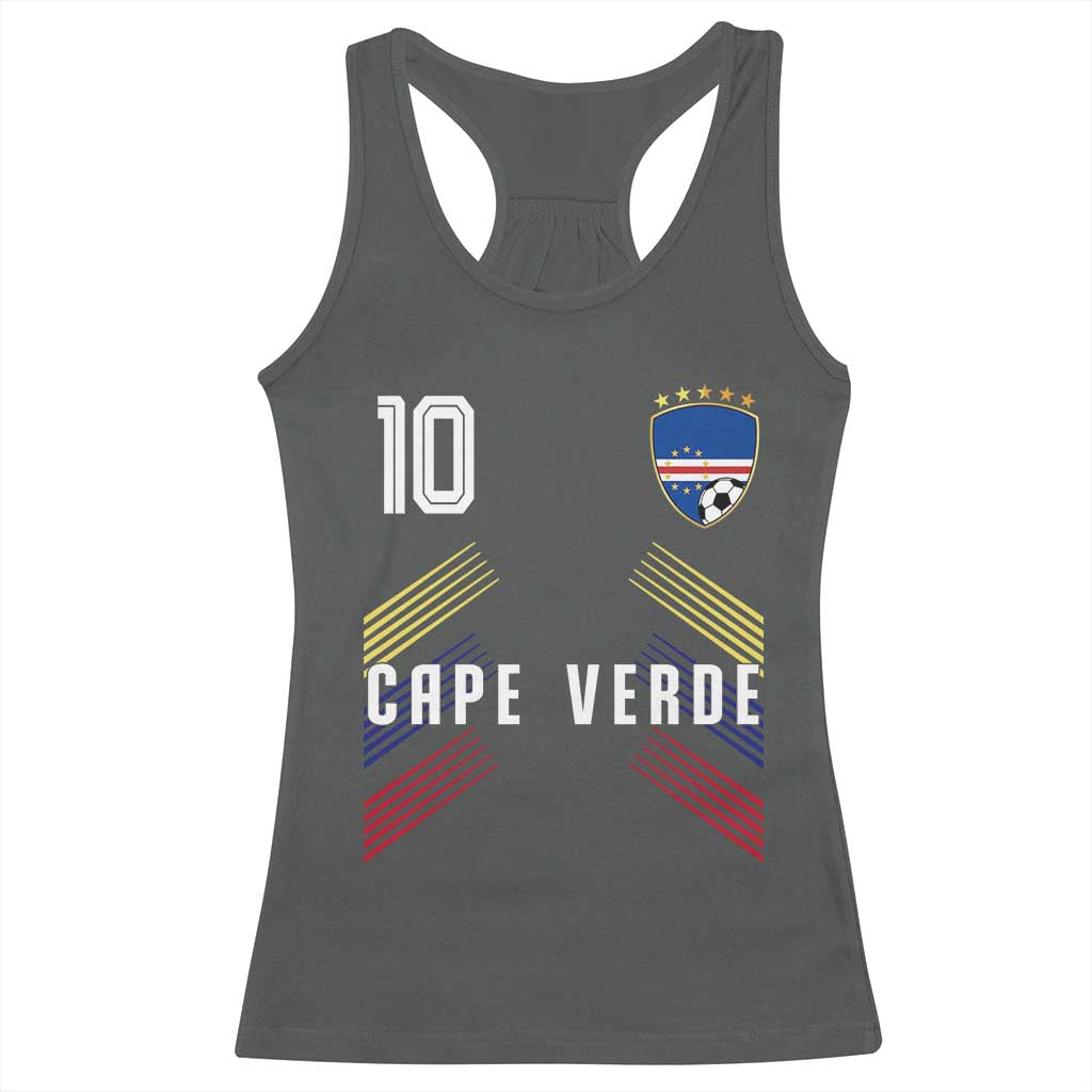Cabo Verde Football Crest Pride Jersey Style Racerback Tank Top Cape Verde Soccer Fan Number 10 Athletic