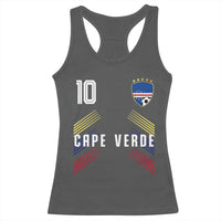 Cabo Verde Football Crest Pride Jersey Style Racerback Tank Top Cape Verde Soccer Fan Number 10 Athletic