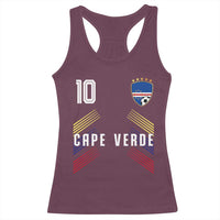 Cabo Verde Football Crest Pride Jersey Style Racerback Tank Top Cape Verde Soccer Fan Number 10 Athletic