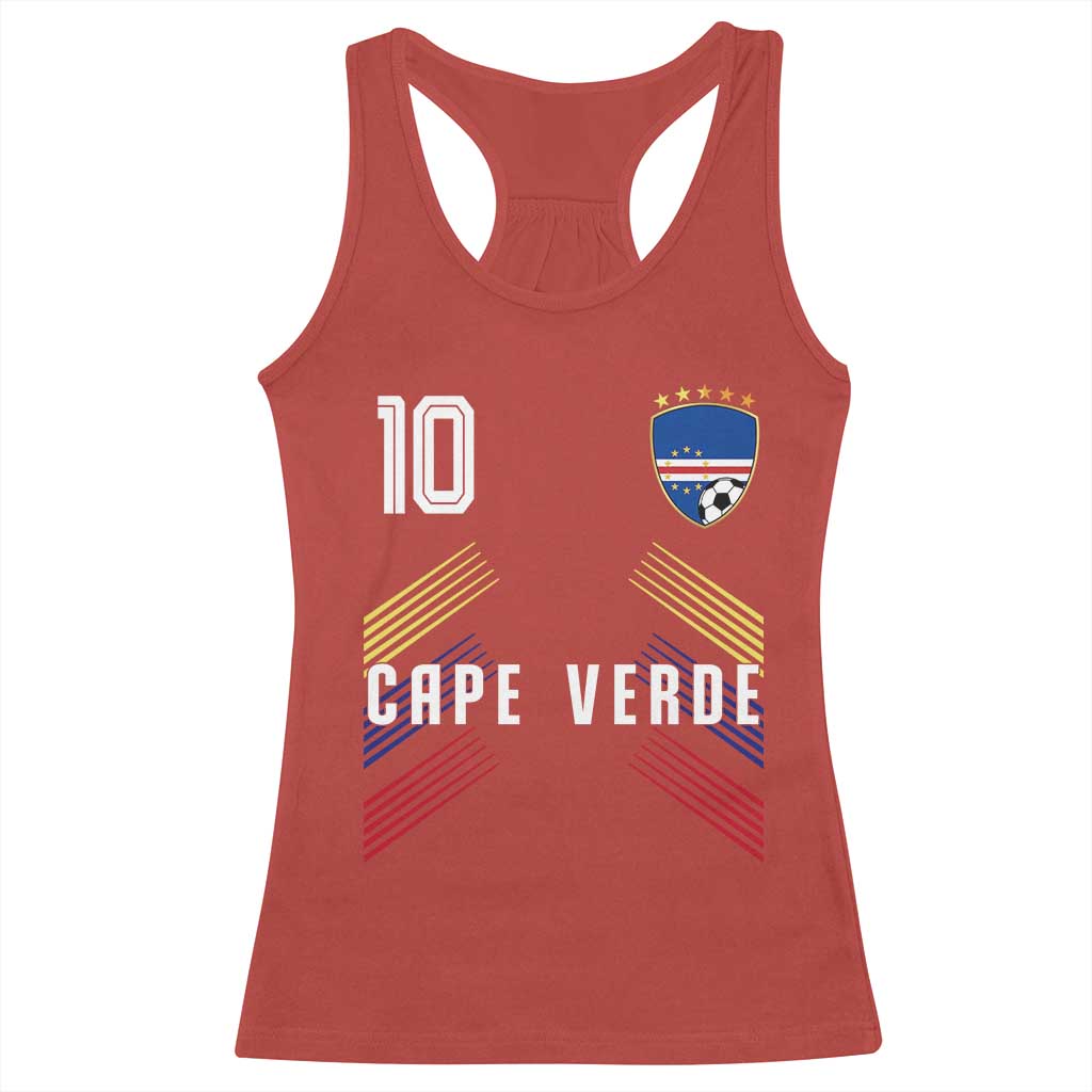 Cabo Verde Football Crest Pride Jersey Style Racerback Tank Top Cape Verde Soccer Fan Number 10 Athletic