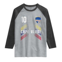 Cabo Verde Football Crest Pride Jersey Style Raglan Shirt Cape Verde Soccer Fan Number 10 Athletic