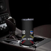 Cabo Verde Football Crest Pride Jersey Style Skinny Tumbler Cape Verde Soccer Fan Number 10 Athletic