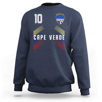 Cabo Verde Football Crest Pride Jersey Style Sweatshirt Cape Verde Soccer Fan Number 10 Athletic