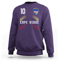 Cabo Verde Football Crest Pride Jersey Style Sweatshirt Cape Verde Soccer Fan Number 10 Athletic