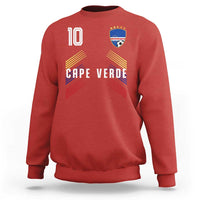 Cabo Verde Football Crest Pride Jersey Style Sweatshirt Cape Verde Soccer Fan Number 10 Athletic
