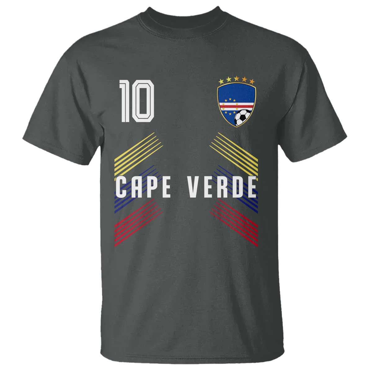 Cabo Verde Football Crest Pride Jersey Style T Shirt Cape Verde Soccer Fan Number 10 Athletic