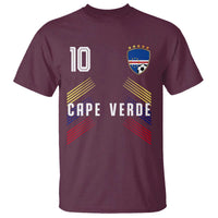 Cabo Verde Football Crest Pride Jersey Style T Shirt Cape Verde Soccer Fan Number 10 Athletic