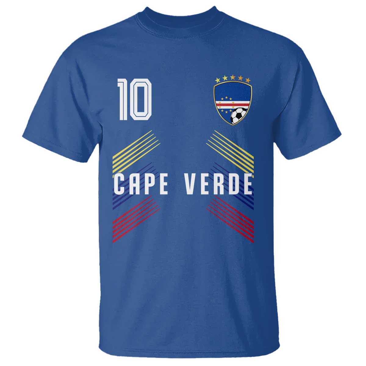 Cabo Verde Football Crest Pride Jersey Style T Shirt Cape Verde Soccer Fan Number 10 Athletic