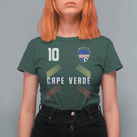 Cabo Verde Football Crest Pride Jersey Style T Shirt For Women Cape Verde Soccer Fan Number 10 Athletic