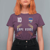 Cabo Verde Football Crest Pride Jersey Style T Shirt For Women Cape Verde Soccer Fan Number 10 Athletic
