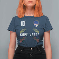 Cabo Verde Football Crest Pride Jersey Style T Shirt For Women Cape Verde Soccer Fan Number 10 Athletic