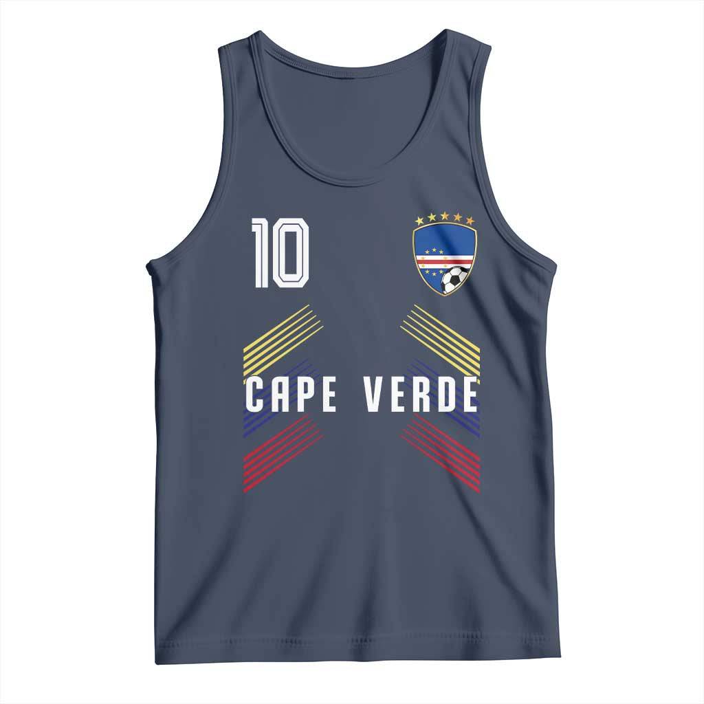 Cabo Verde Football Crest Pride Jersey Style Tank Top Cape Verde Soccer Fan Number 10 Athletic