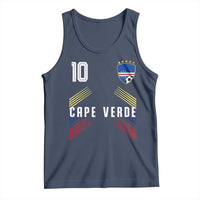 Cabo Verde Football Crest Pride Jersey Style Tank Top Cape Verde Soccer Fan Number 10 Athletic