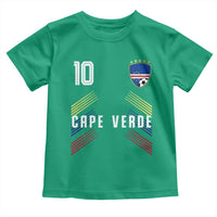 Cabo Verde Football Crest Pride Jersey Style Toddler T Shirt Cape Verde Soccer Fan Number 10 Athletic
