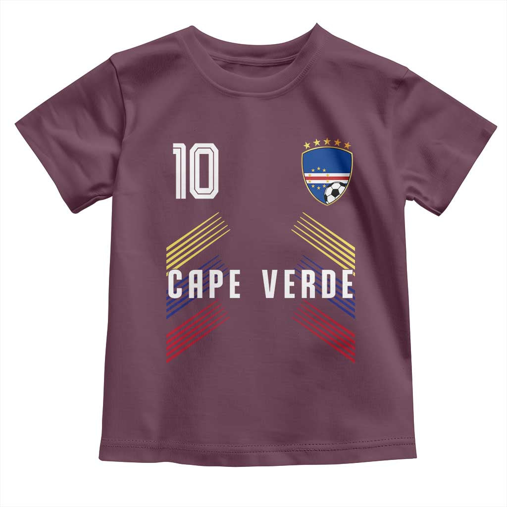Cabo Verde Football Crest Pride Jersey Style Toddler T Shirt Cape Verde Soccer Fan Number 10 Athletic