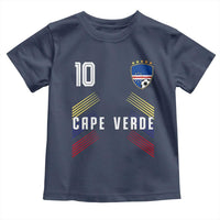 Cabo Verde Football Crest Pride Jersey Style Toddler T Shirt Cape Verde Soccer Fan Number 10 Athletic