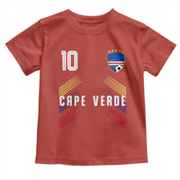 Cabo Verde Football Crest Pride Jersey Style Toddler T Shirt Cape Verde Soccer Fan Number 10 Athletic