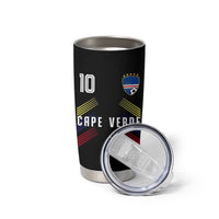 Cabo Verde Football Crest Pride Jersey Style Tumbler Cup Cape Verde Soccer Fan Number 10 Athletic