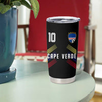 Cabo Verde Football Crest Pride Jersey Style Tumbler Cup Cape Verde Soccer Fan Number 10 Athletic