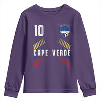 Cabo Verde Football Crest Pride Jersey Style Youth Sweatshirt Cape Verde Soccer Fan Number 10 Athletic
