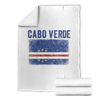 Cabo Verde Distressed Flag National Pride Throw Blanket Cape Verde Heritage Pride Retro Grunge Graphic