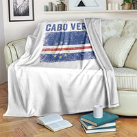 Cabo Verde Distressed Flag National Pride Throw Blanket Cape Verde Heritage Pride Retro Grunge Graphic