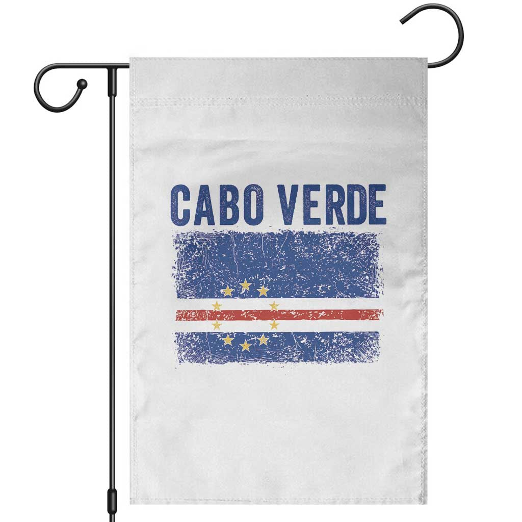 Cabo Verde Distressed Flag National Pride Garden Flag Cape Verde Heritage Pride Retro Grunge Graphic