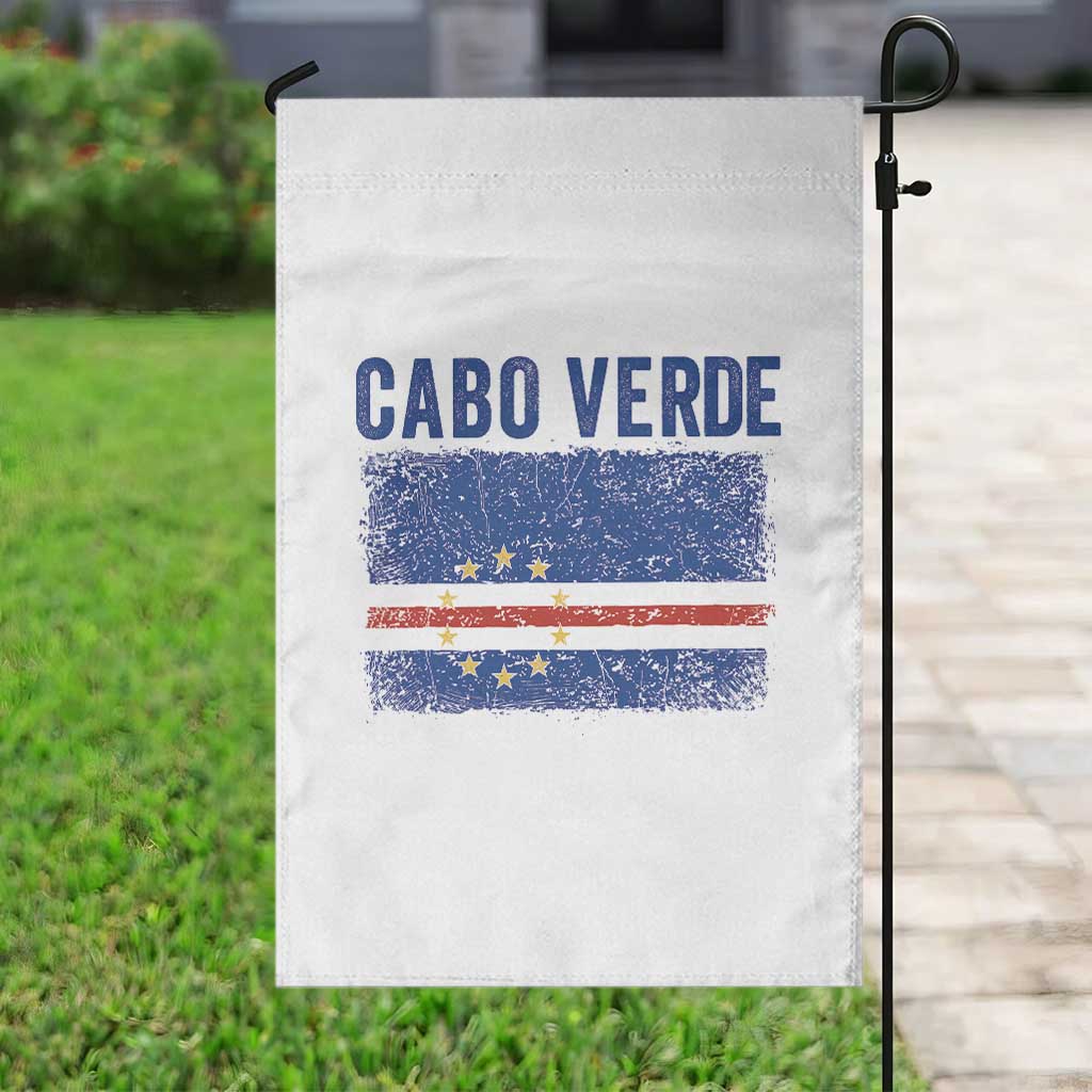 Cabo Verde Distressed Flag National Pride Garden Flag Cape Verde Heritage Pride Retro Grunge Graphic