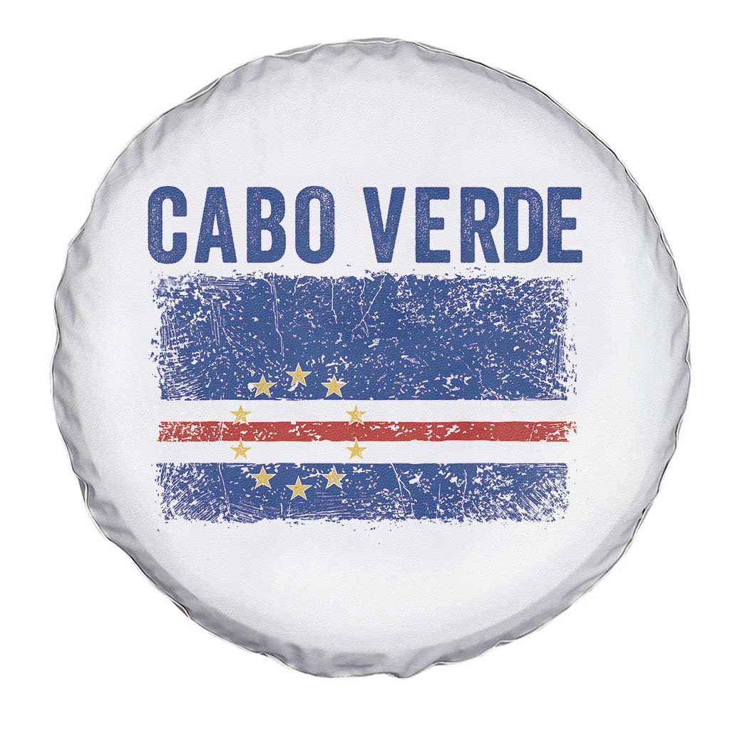Cabo Verde Distressed Flag National Pride Spare Tire Cover Cape Verde Heritage Pride Retro Grunge Graphic