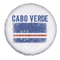 Cabo Verde Distressed Flag National Pride Spare Tire Cover Cape Verde Heritage Pride Retro Grunge Graphic
