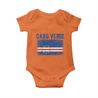 Cabo Verde Distressed Flag National Pride Baby Onesie Cape Verde Heritage Pride Retro Grunge Graphic