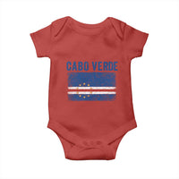 Cabo Verde Distressed Flag National Pride Baby Onesie Cape Verde Heritage Pride Retro Grunge Graphic