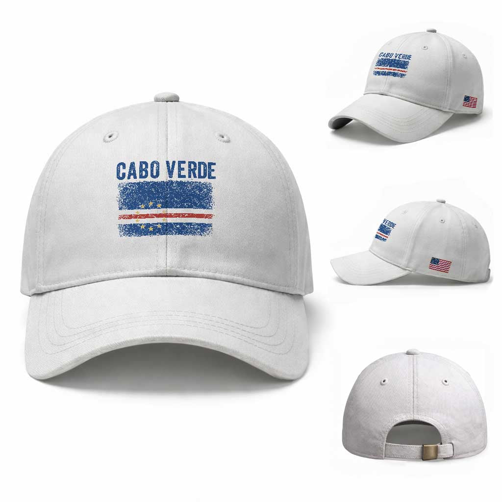 Cabo Verde Distressed Flag National Pride Baseball Cap Cape Verde Heritage Pride Retro Grunge Graphic