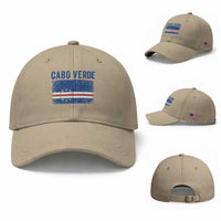 Cabo Verde Distressed Flag National Pride Baseball Cap Cape Verde Heritage Pride Retro Grunge Graphic