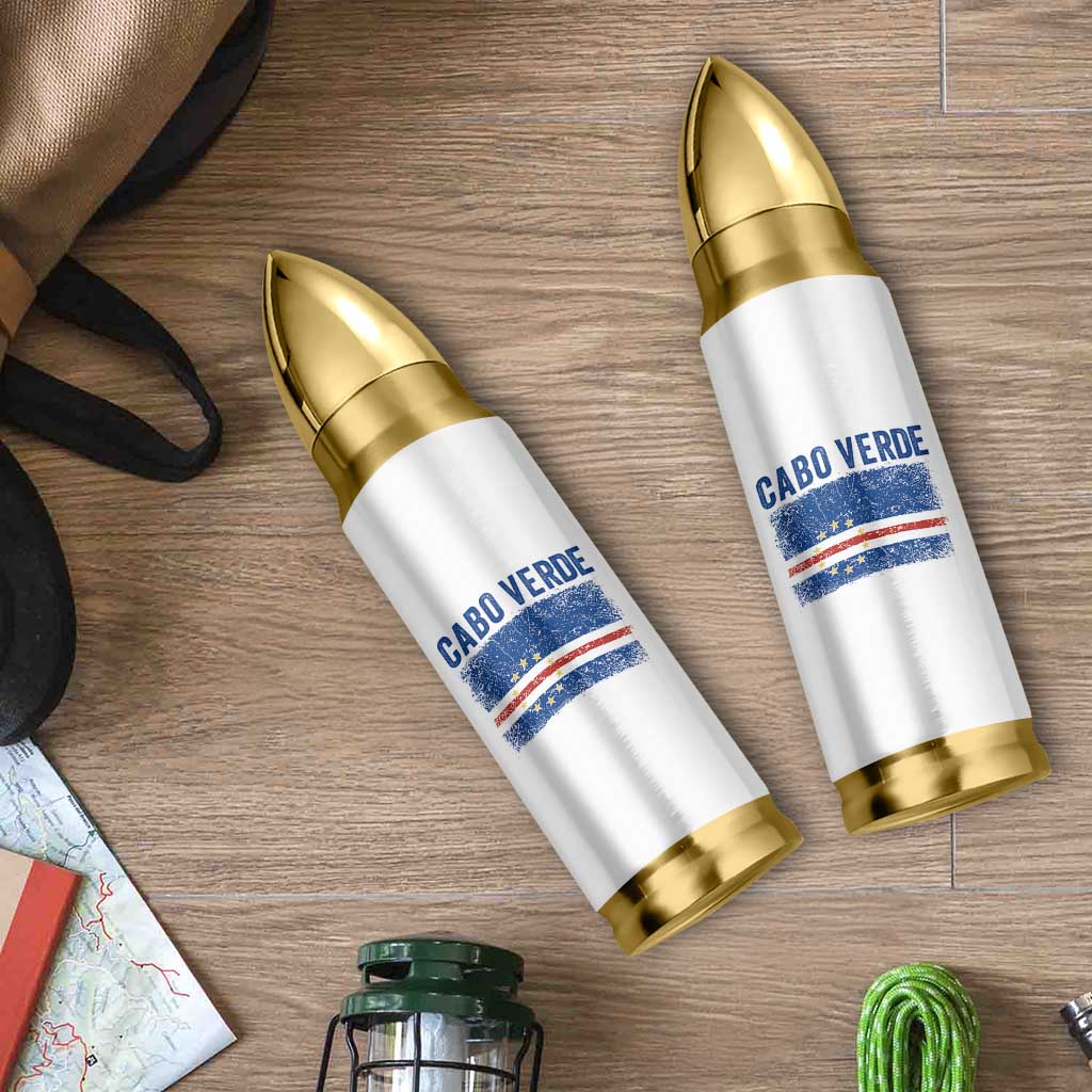 Cabo Verde Distressed Flag National Pride Bullet Tumbler Cape Verde Heritage Pride Retro Grunge Graphic