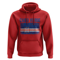 Cabo Verde Distressed Flag National Pride Hoodie Cape Verde Heritage Pride Retro Grunge Graphic