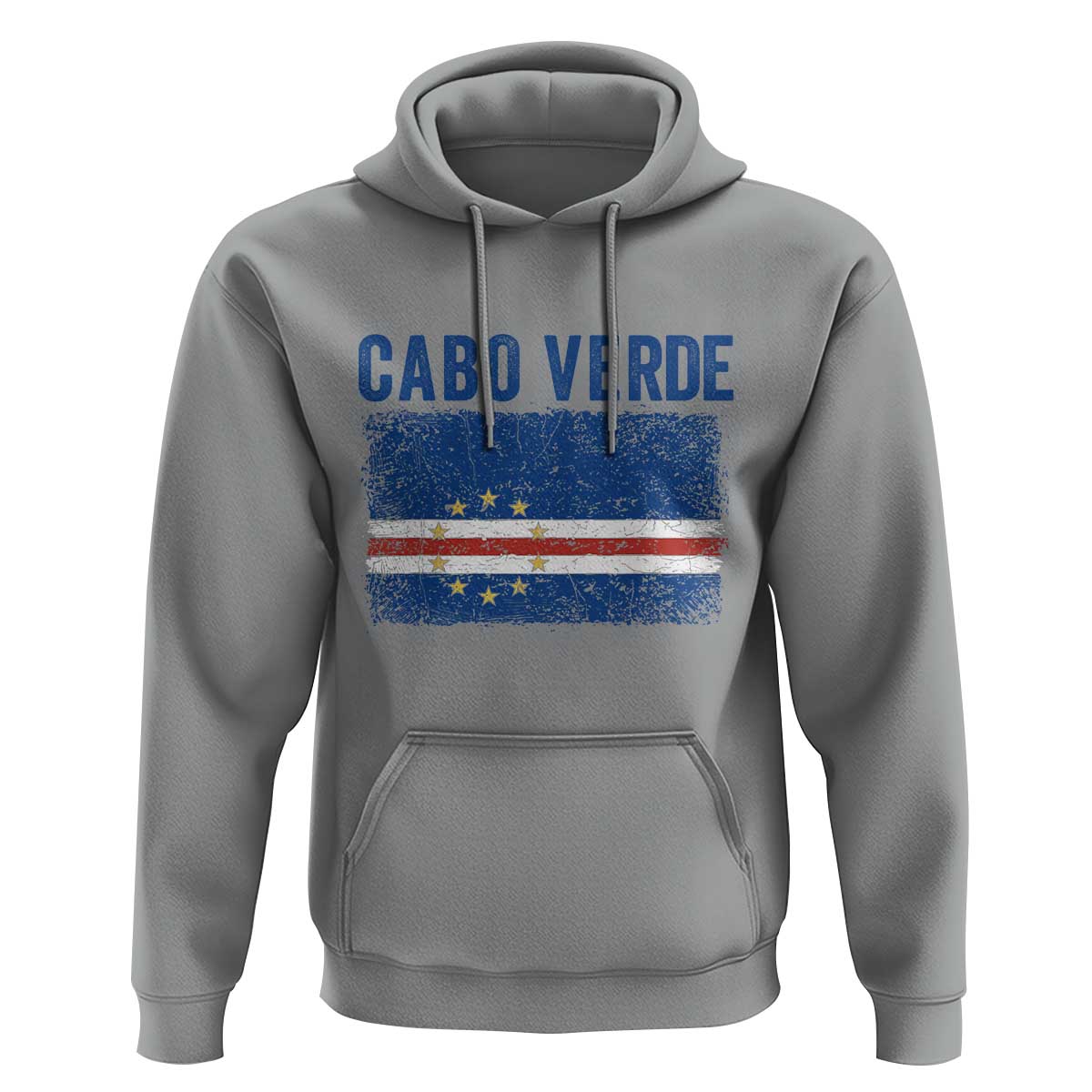 Cabo Verde Distressed Flag National Pride Hoodie Cape Verde Heritage Pride Retro Grunge Graphic