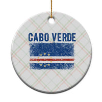 Cabo Verde Distressed Flag National Pride Ceramic Ornament Cape Verde Heritage Pride Retro Grunge Graphic