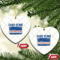 Cabo Verde Distressed Flag National Pride Ceramic Ornament Cape Verde Heritage Pride Retro Grunge Graphic