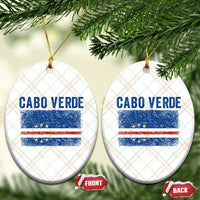 Cabo Verde Distressed Flag National Pride Ceramic Ornament Cape Verde Heritage Pride Retro Grunge Graphic