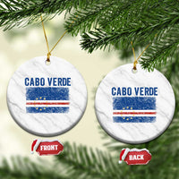 Cabo Verde Distressed Flag National Pride Ceramic Ornament Cape Verde Heritage Pride Retro Grunge Graphic