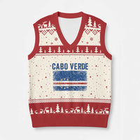 Cabo Verde Distressed Flag National Pride V-Neck Knit Sweater Vest Cape Verde Heritage Pride Retro Grunge Graphic
