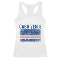 Cabo Verde Distressed Flag National Pride Racerback Tank Top Cape Verde Heritage Pride Retro Grunge Graphic