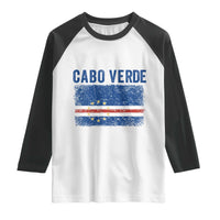 Cabo Verde Distressed Flag National Pride Raglan Shirt Cape Verde Heritage Pride Retro Grunge Graphic