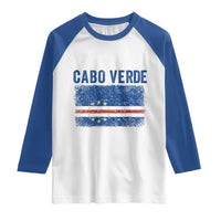 Cabo Verde Distressed Flag National Pride Raglan Shirt Cape Verde Heritage Pride Retro Grunge Graphic