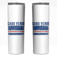 Cabo Verde Distressed Flag National Pride Skinny Tumbler Cape Verde Heritage Pride Retro Grunge Graphic