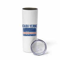 Cabo Verde Distressed Flag National Pride Skinny Tumbler Cape Verde Heritage Pride Retro Grunge Graphic