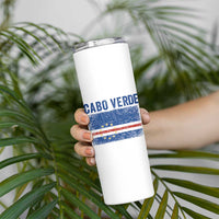 Cabo Verde Distressed Flag National Pride Skinny Tumbler Cape Verde Heritage Pride Retro Grunge Graphic