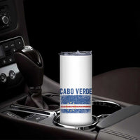 Cabo Verde Distressed Flag National Pride Skinny Tumbler Cape Verde Heritage Pride Retro Grunge Graphic