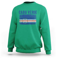 Cabo Verde Distressed Flag National Pride Sweatshirt Cape Verde Heritage Pride Retro Grunge Graphic